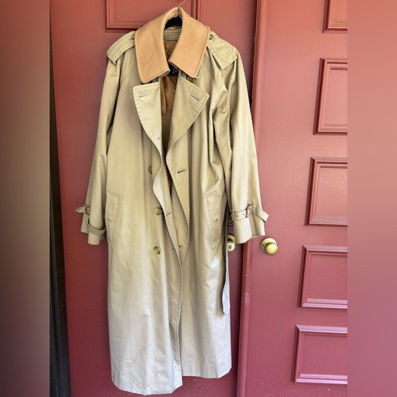 BURBERRY'S PLAID CHECK REMOVABLE WOOL LINER CLASSIC TRENCH COAT MEN'S